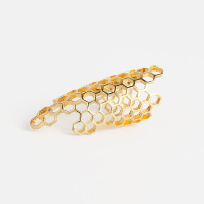 Honeycomb Long Ear Cuff / Designer by  Yumi Mori